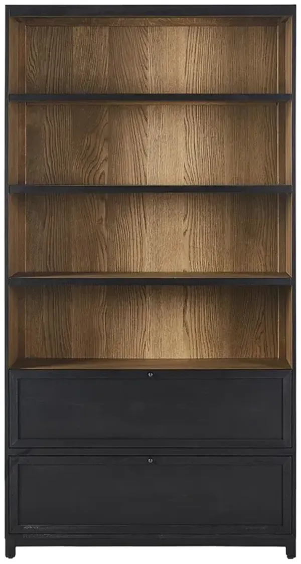 Clarence Rustic Lodge Black Oak Bookcase