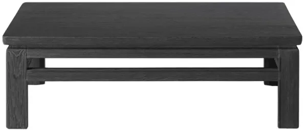Harold Rustic Lodge Black Oak Wood Square Coffee Table