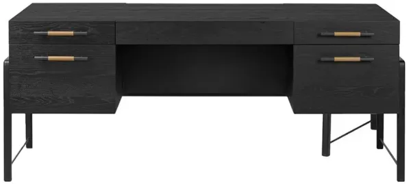 Matthew Modern Classic Black Oak Wood Desk