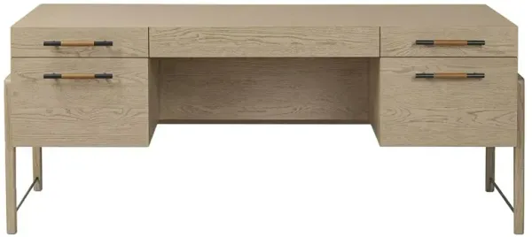 Matthew Modern Classic Brown Oak Wood Desk