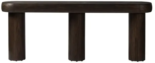 Duke Modern Classic Dark Brown Pine Oval Console Table