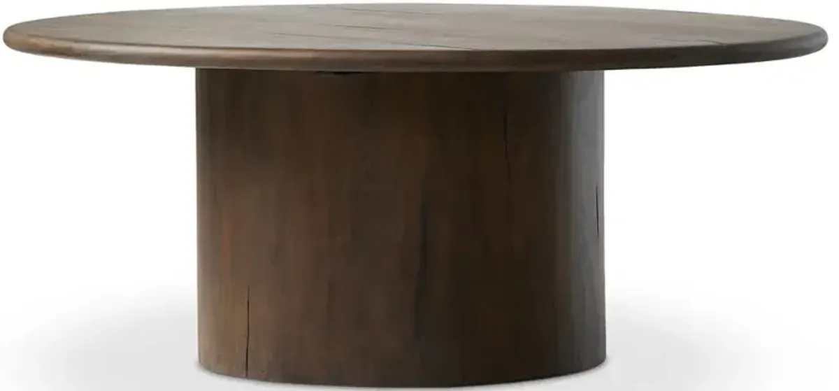 Ryker Modern Classic Brown Reclaimed Wood Oval Coffee Table - 41"