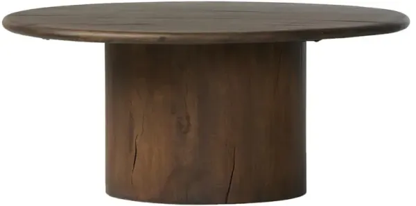 Ryker Modern Classic Brown Reclaimed Wood Oval Coffee Table - 31"