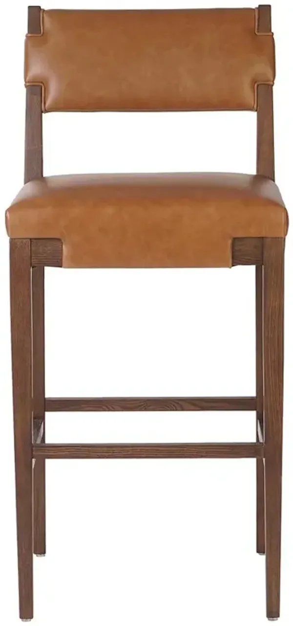 Zane Modern Classic Brown Leather Bar Stool