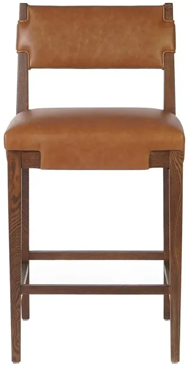 Zane Modern Classic Brown Leather Counter Stool