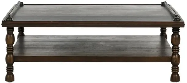Farrah French Country Dark Brown Oak Square Coffee Table