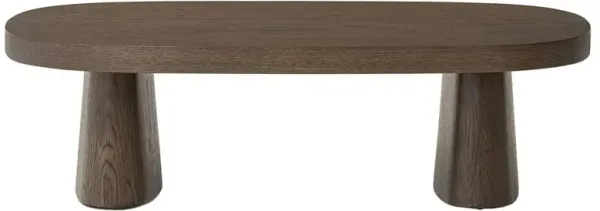 Amaryllis Rustic Lodge Brown Oak Oval Coffee Table