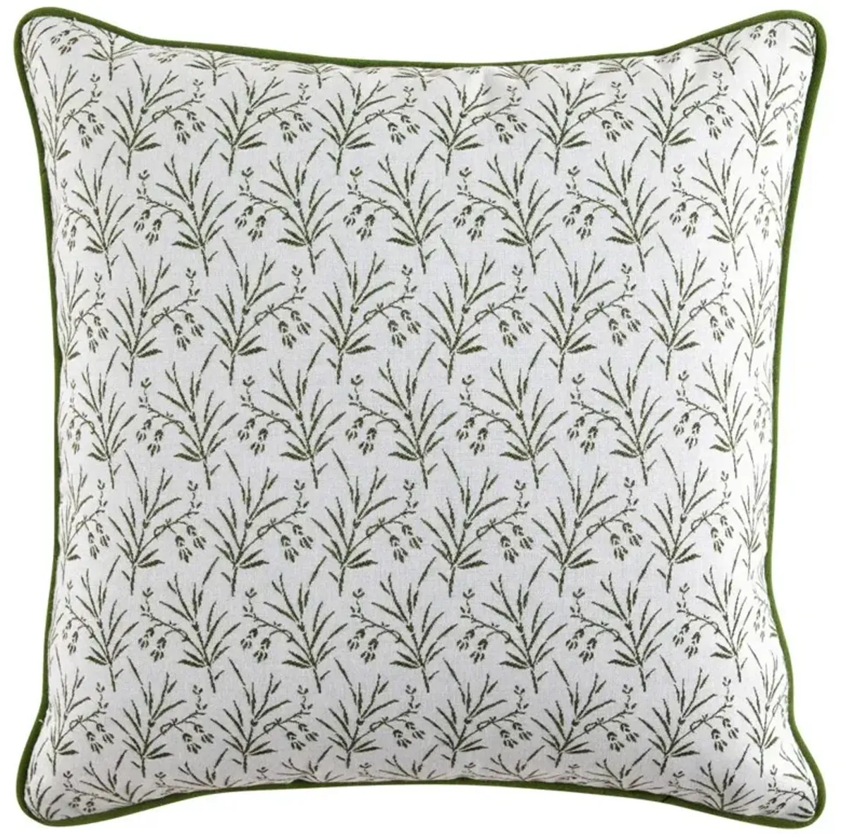 Amelia French Green Botanical Indoor Outdoor Throw Pillow - 20x20
