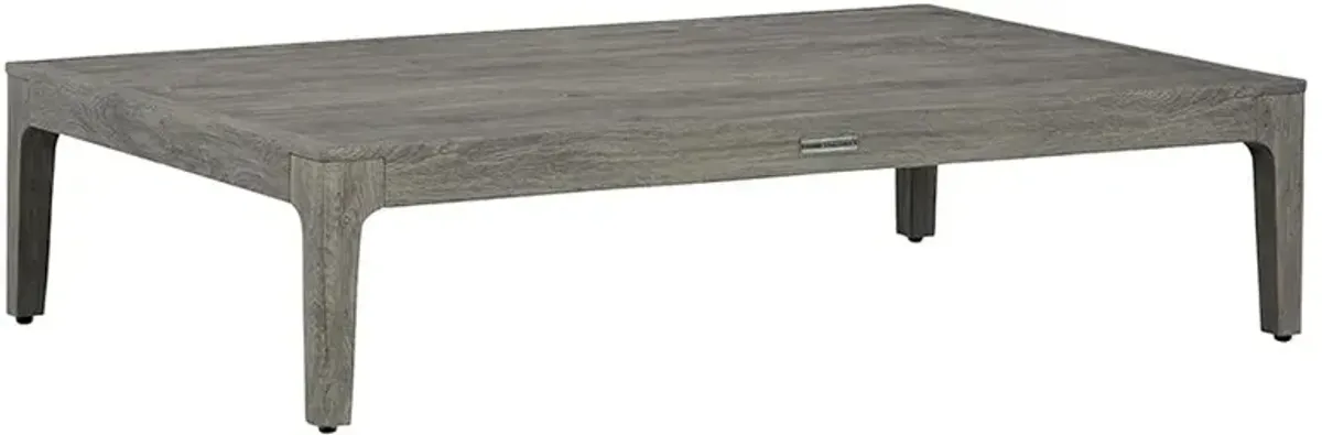 Mavis Coastal Beach Grey Aluminum Rectangular Outdoor Coffee Table