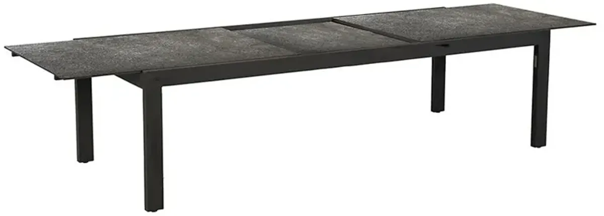 Vill Industrial Grey Stone Aluminum Extendable Outdoor Dining Table - 106-138"