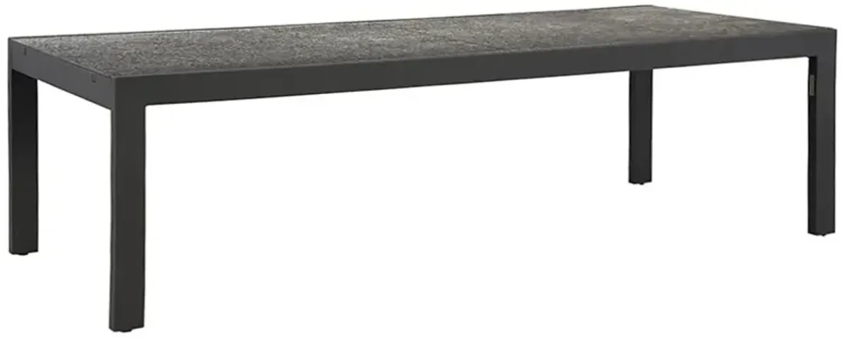 Vill Industrial Grey Stone Aluminum Extendable Outdoor Dining Table - 106-138"