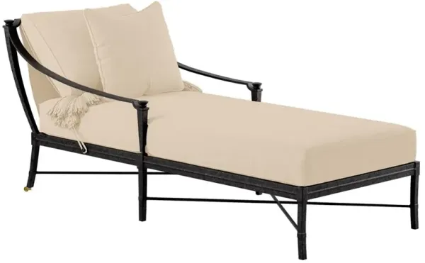 Century Andalusia French Country Beige Sunbrella Aluminum Outdoor Chaise Lounge