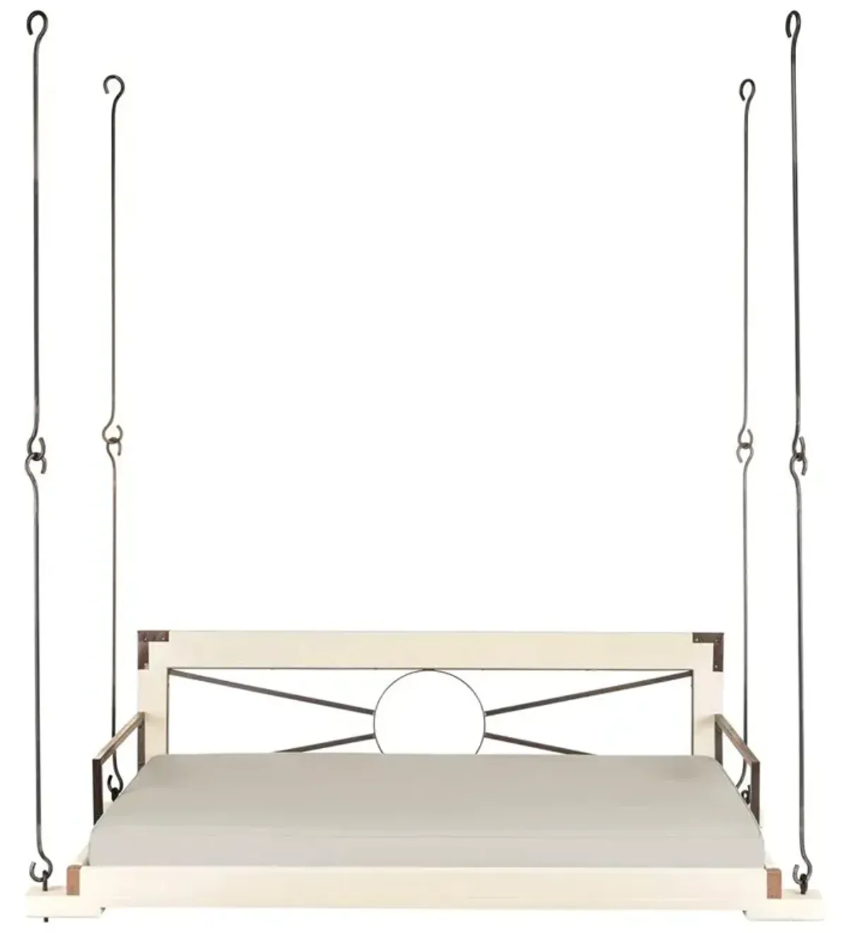 Jillian Modern Classic Grey Performance Cream Wood Daybed Porch Swing