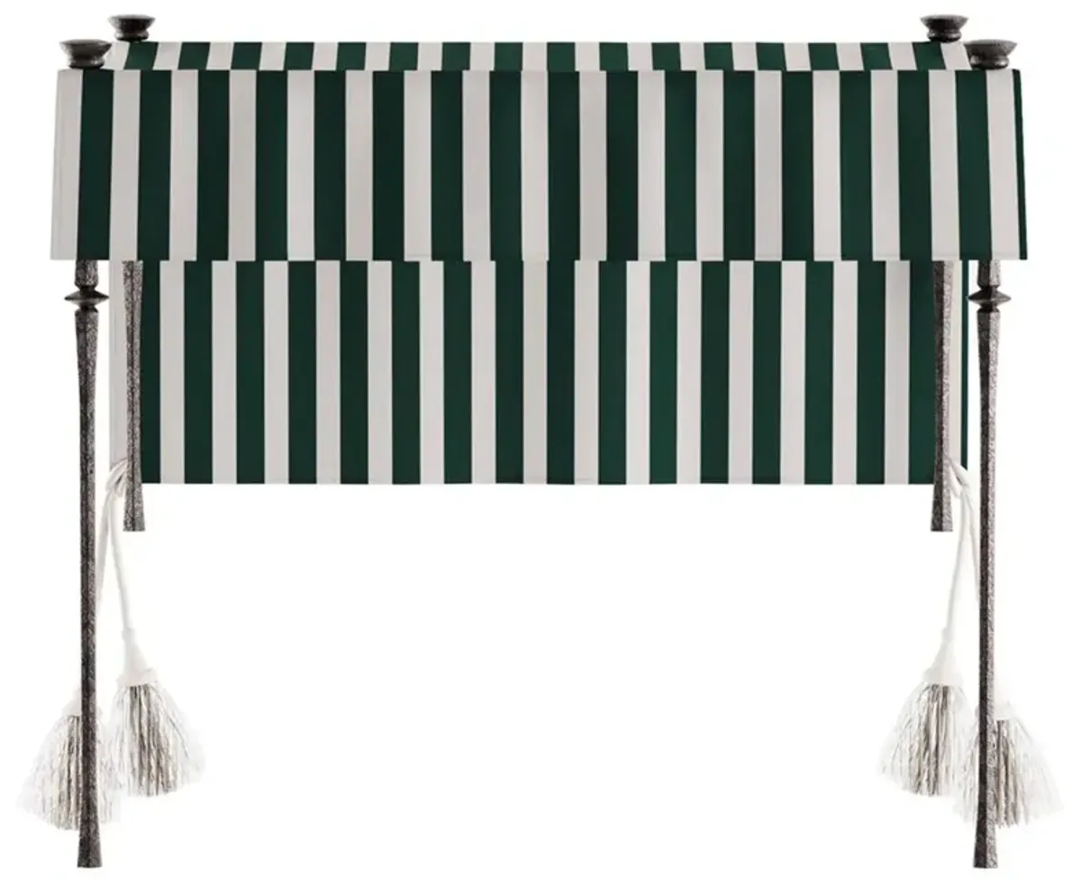 Century Andalusia Green Striped Sunbrella Aluminum Outdoor Royal Lounge Canopy