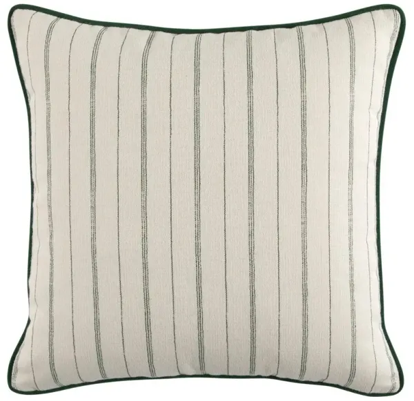Franca French Green Striped Indoor Outdoor Throw Pillow - 22x22