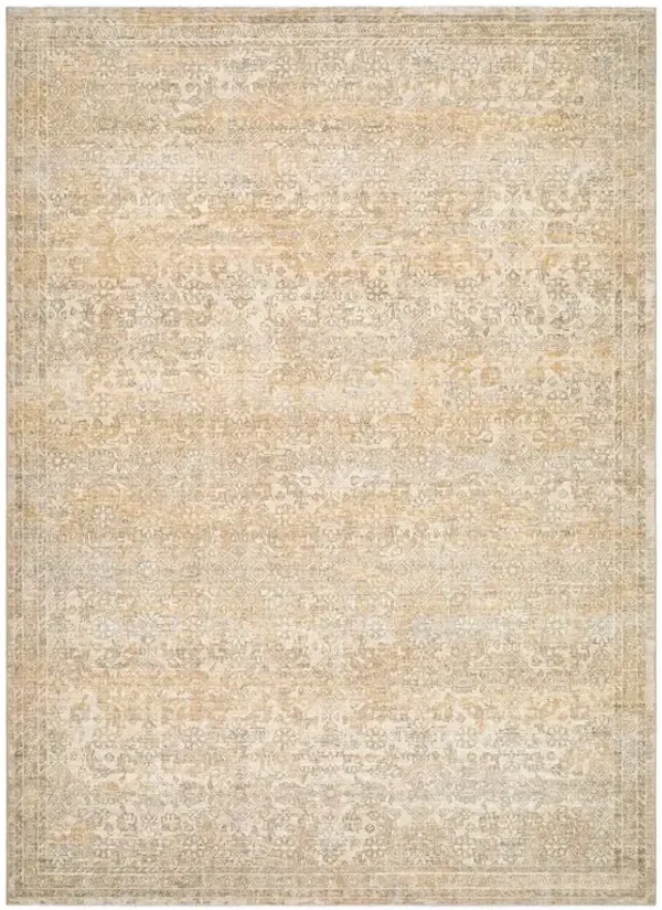 Raleene Global Bazaar Beige Wool Floral Patterned Rug - 6'5"x8'10"