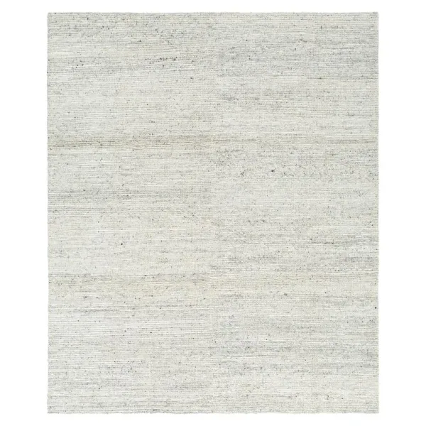 Benny Modern Classic Light Grey Wool Marled Rug - 8'x10'
