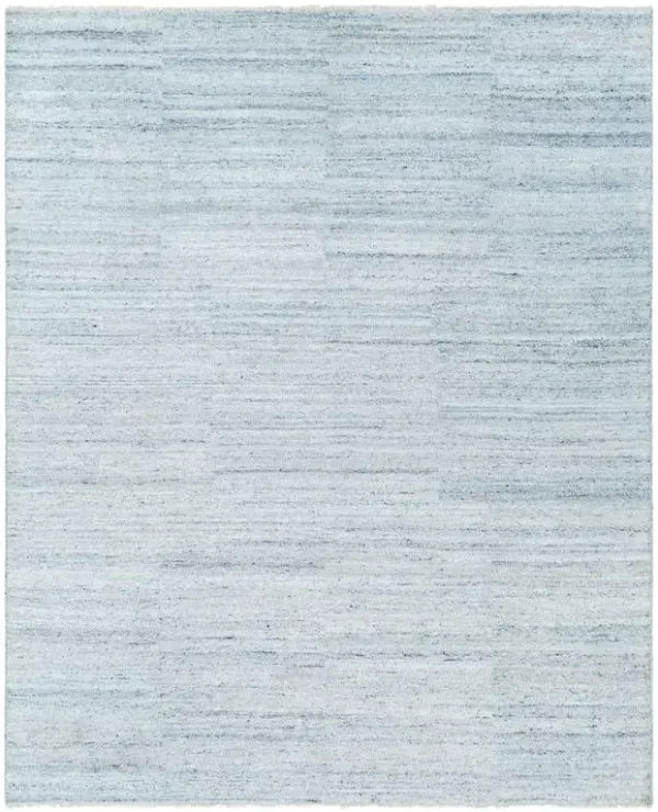 Dakota Modern Light Blue Hand Knotted Wool Solid Hand Knotted Rug - 10'x14'