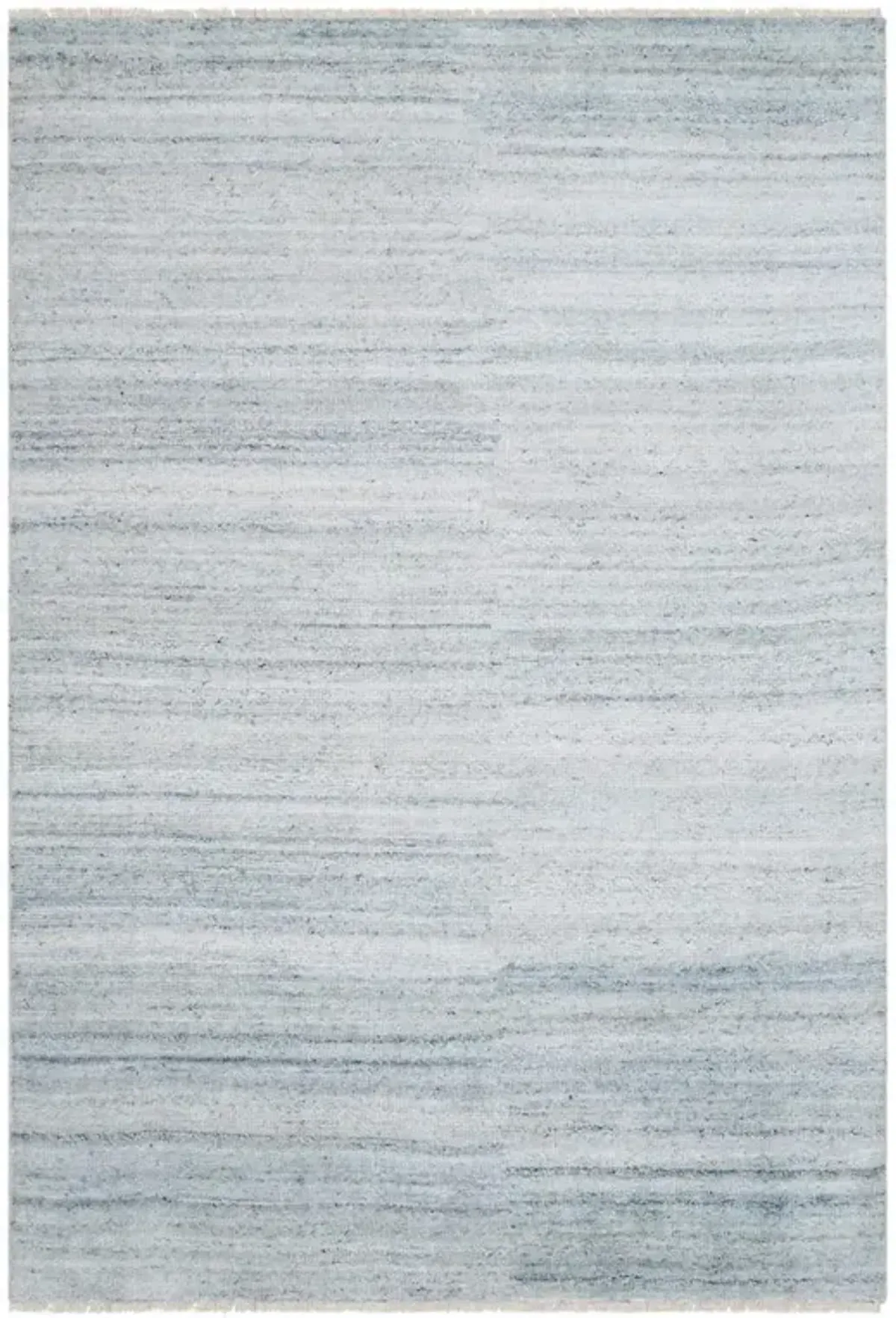 Dakota Modern Light Blue Hand Knotted Wool Solid Hand Knotted Rug - 3'x12'