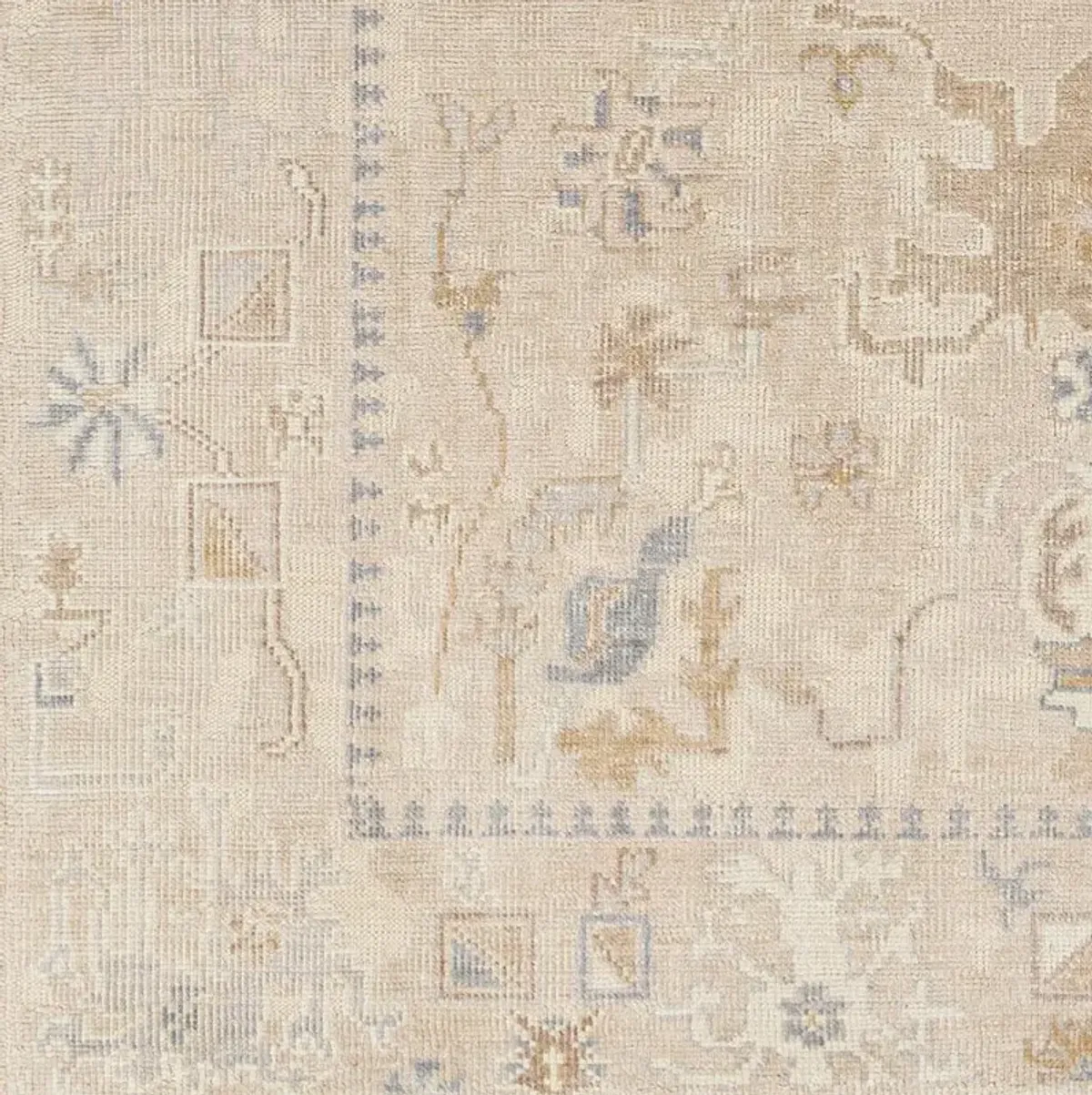 Emory French Country Beige Oushak Patterned Hand Knotted Rug - 8'x10'