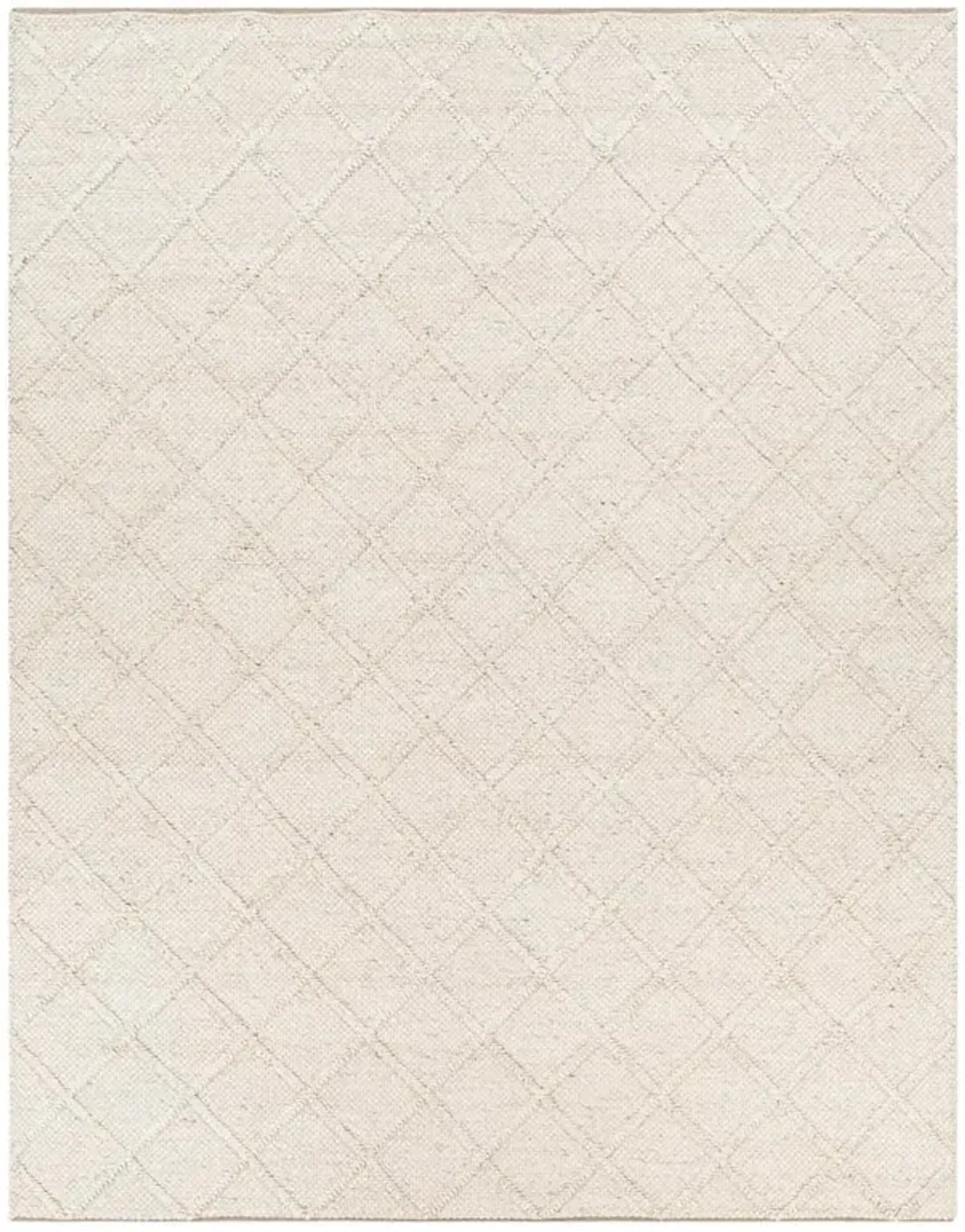 Paulette Modern Ivory Diamond Handwoven Solid Rug - 3'x5'