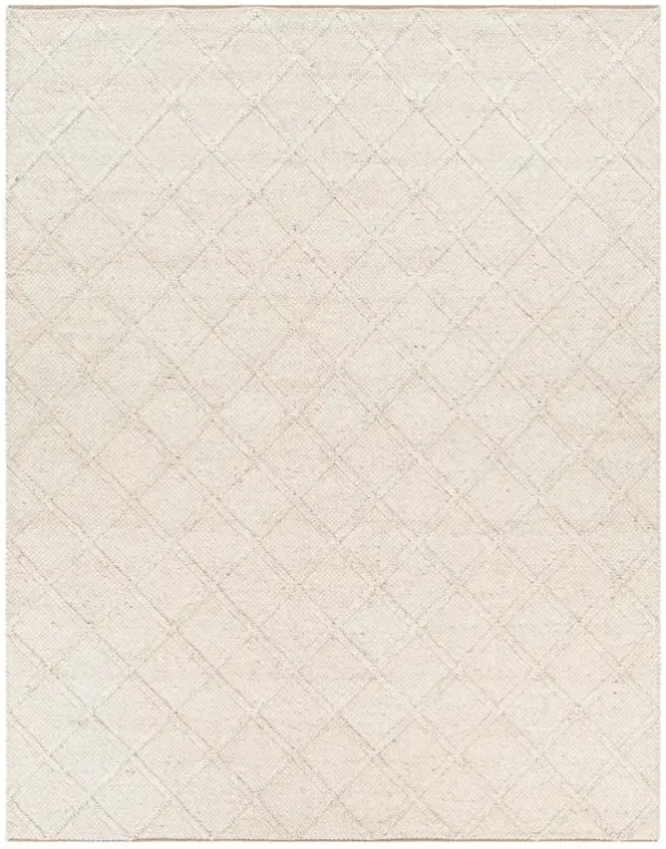 Paulette Modern Ivory Diamond Handwoven Solid Rug - 3'x5'