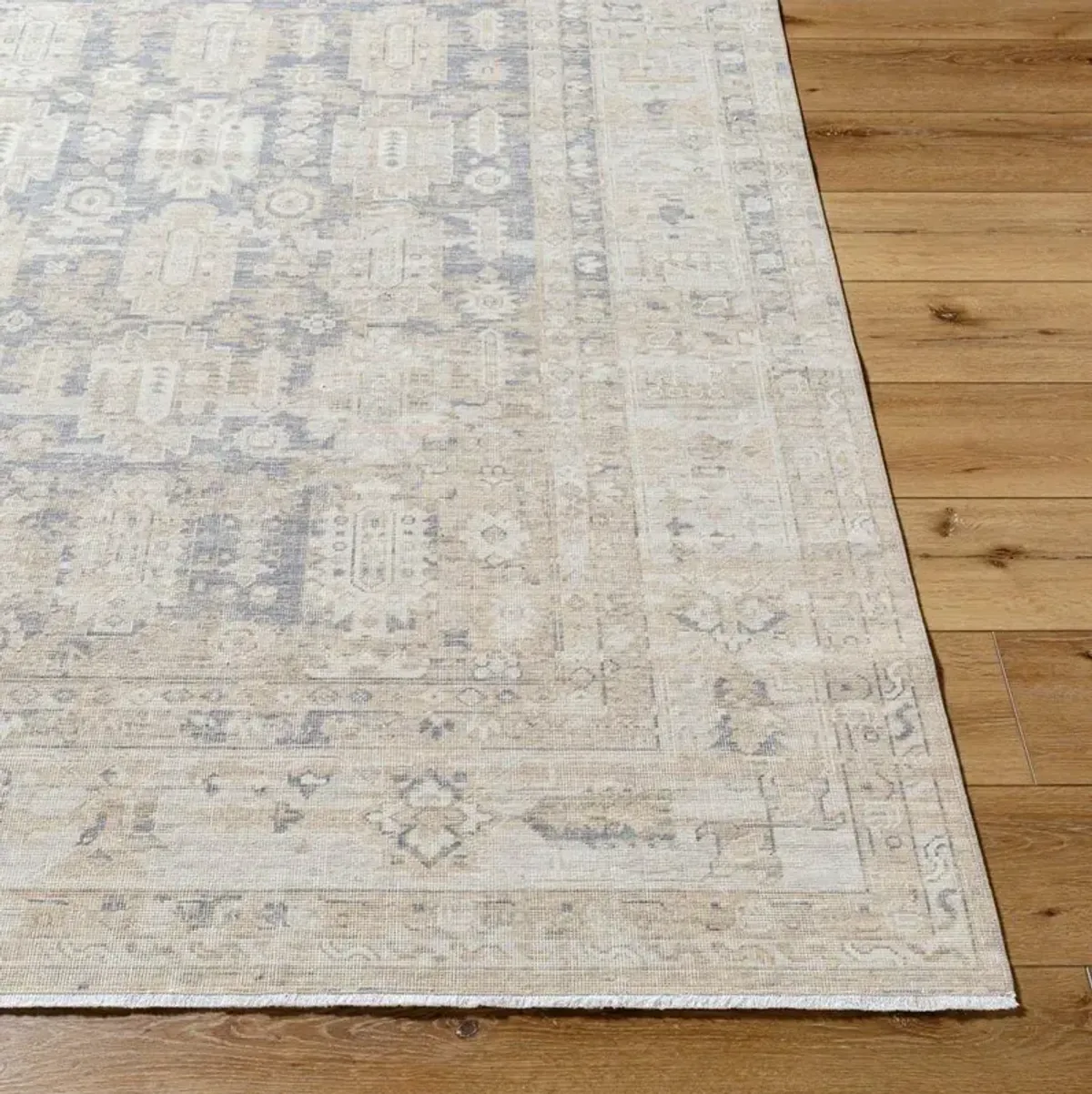 Sigrid French Country Beige Wool Tribal Patterned Rug - 6'5"x8'10"
