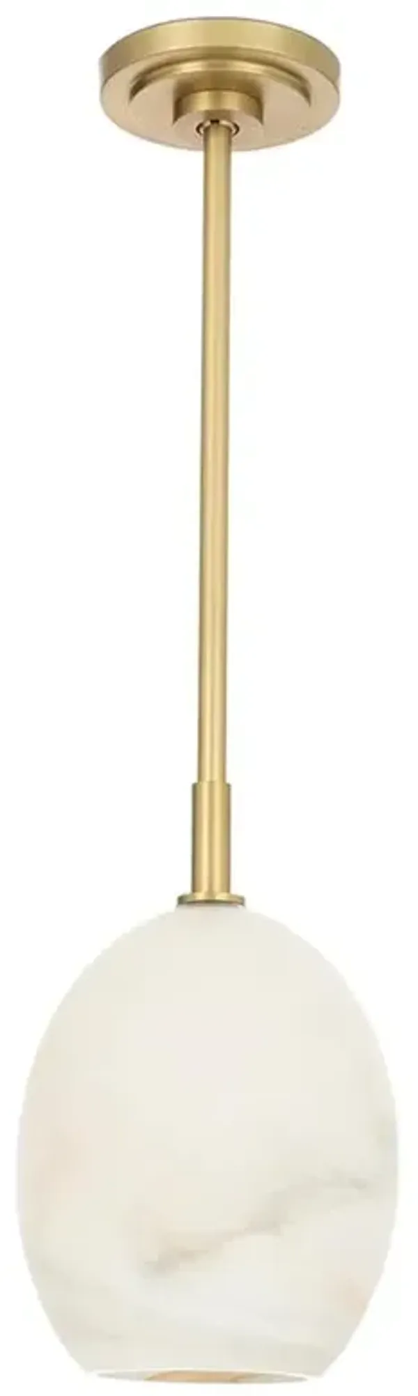 Artemis Modern Glass Shade Natural Brass Single Pendant