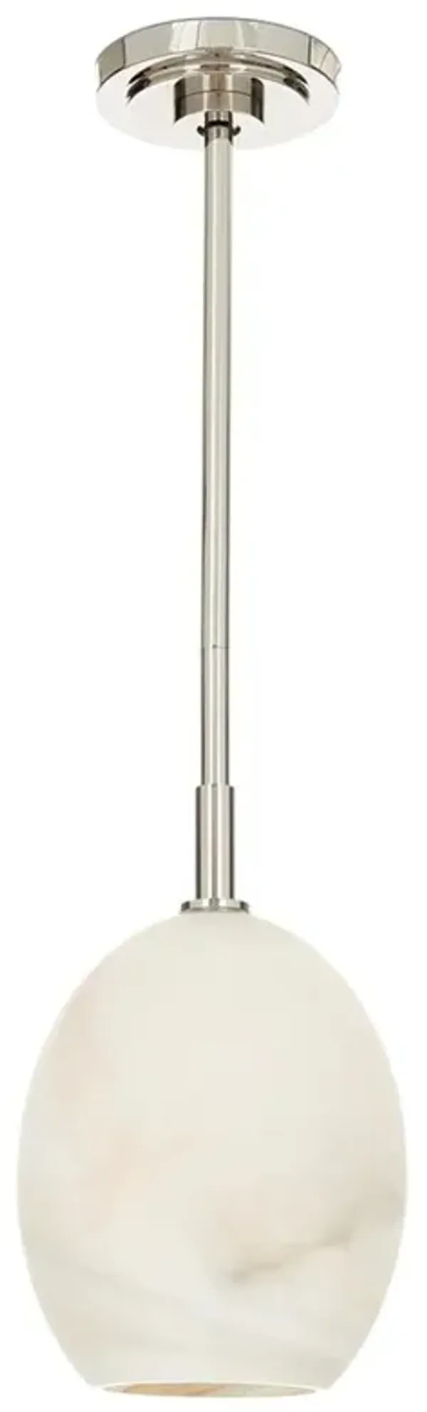 Artemis Modern Glass Shade Polished Nickel Single Pendant