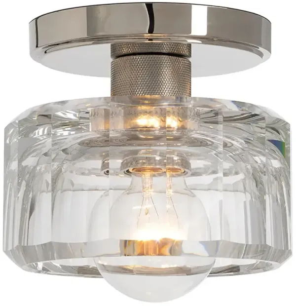 Bijoux Mid Century Modern Crystal Shade Polished Nickel Flush Mount