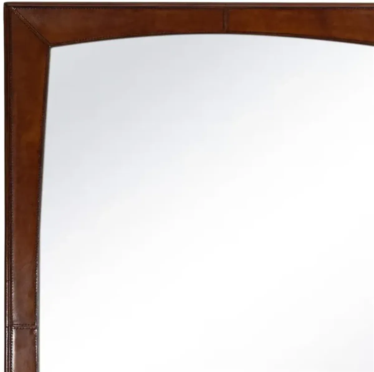 Estaban Rustic Lodge Tan Leather Rectangular Wall Mirror