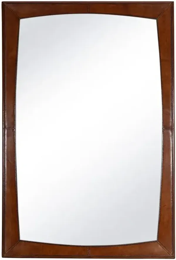 Estaban Rustic Lodge Tan Leather Rectangular Wall Mirror