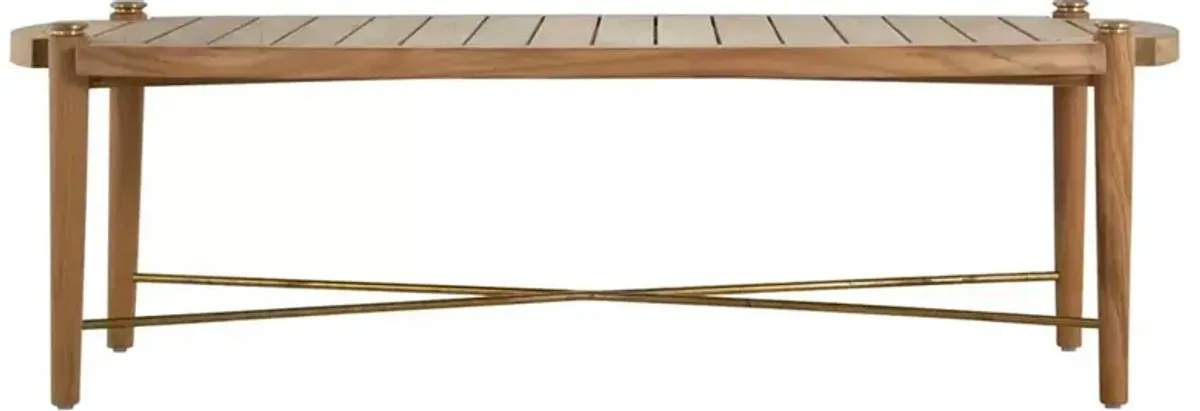 Pacifica Coastal Natural Teak Oval Outdoor Coffee Table