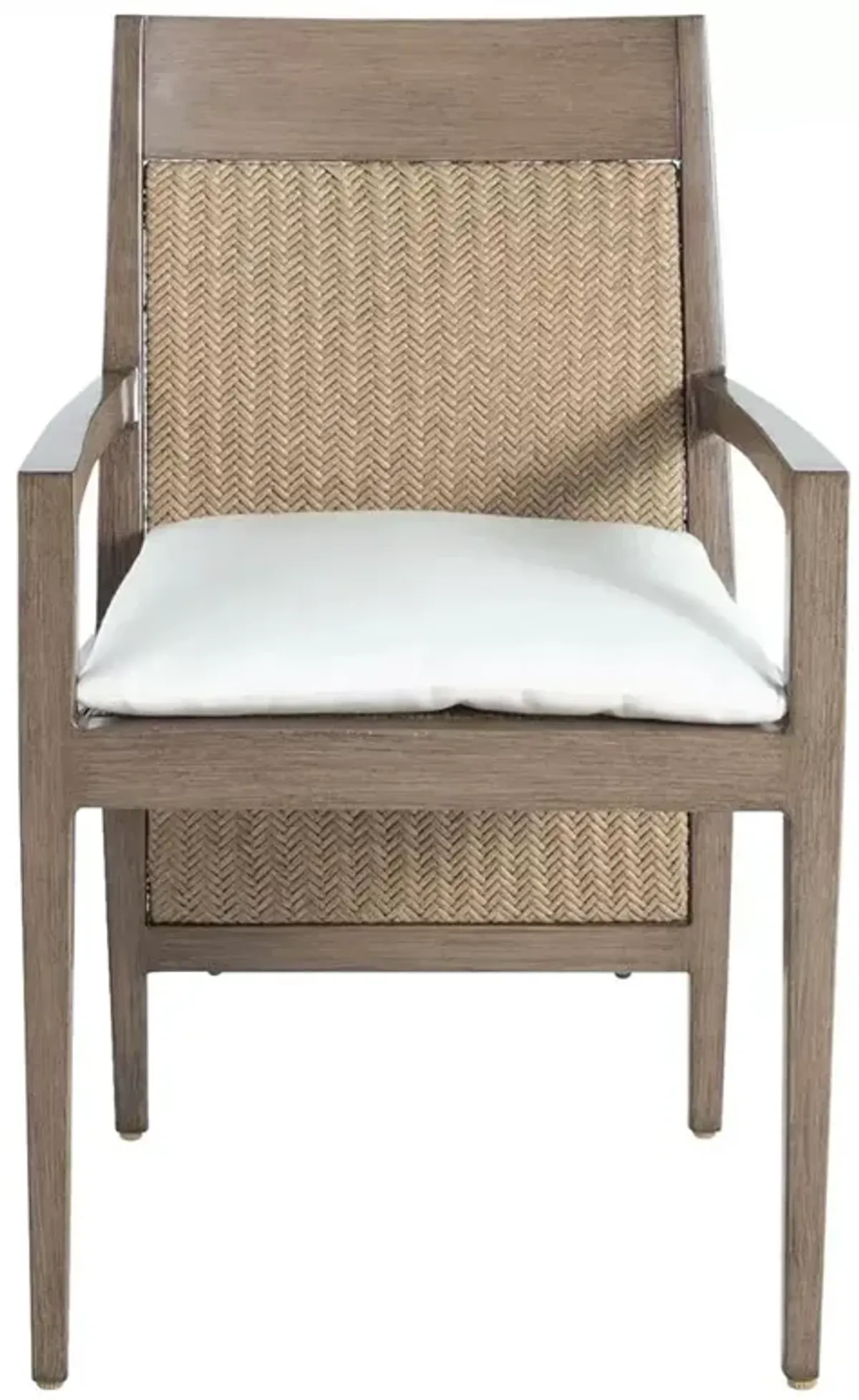 Savannah White Upholstered Aluminum Outdoor Dining Arm Chair