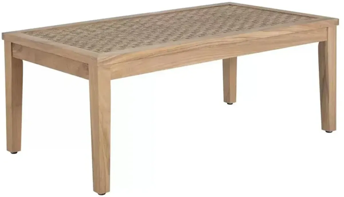 Savannah Coastal Natural Teak Rectangular Outdoor Coffee Table