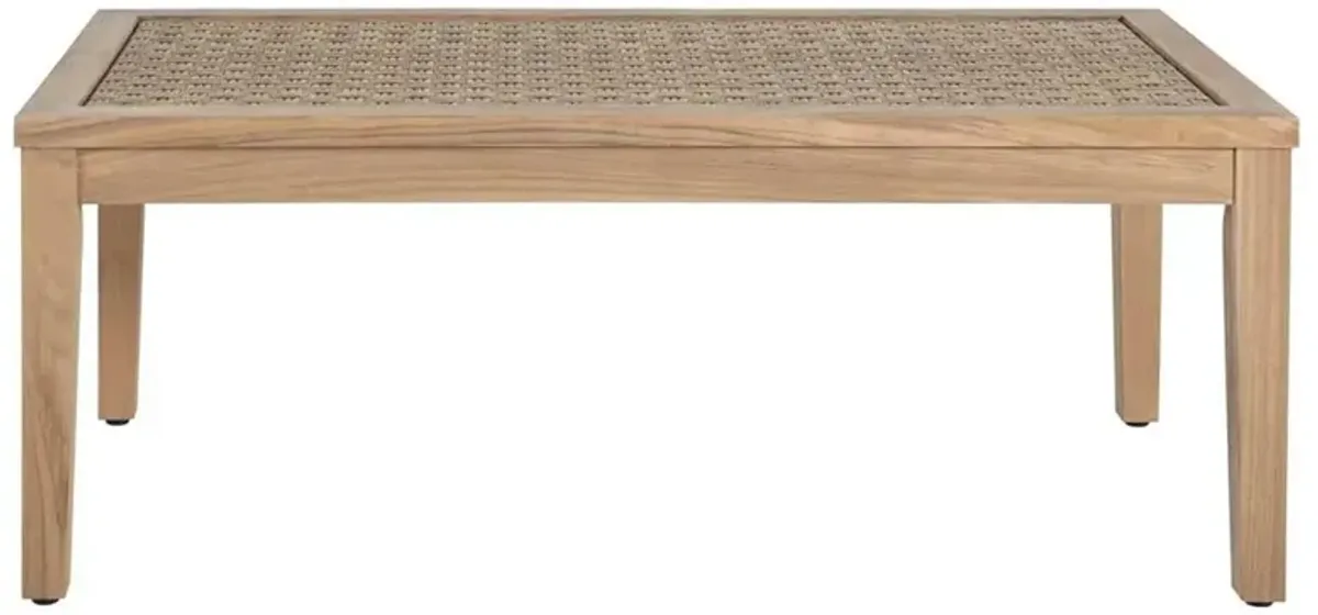 Savannah Coastal Natural Teak Rectangular Outdoor Coffee Table