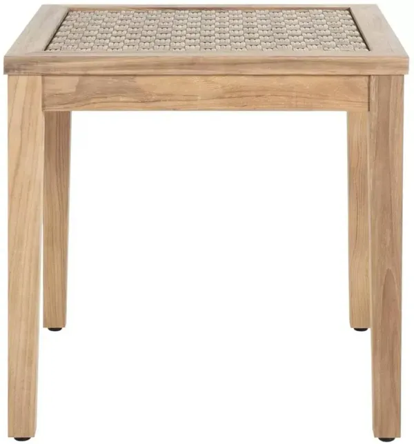 Savannah Coastal Natural Teak Square Outdoor End Table