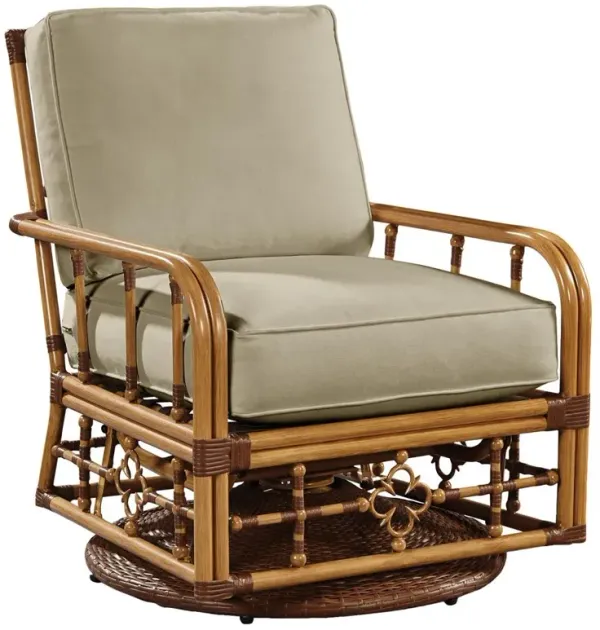 Myrah Coastal Beach Sand Sunbrella Aluminum Outdoor Swivel Chair