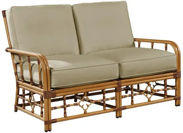 Myrah Coastal Beach Sand Sunbrella Aluminum Outdoor Loveseat - 55"