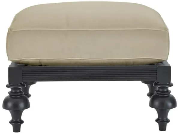Hermine French Sand Sunbrella Black Aluminum Rectangular Outdoor Ottoman