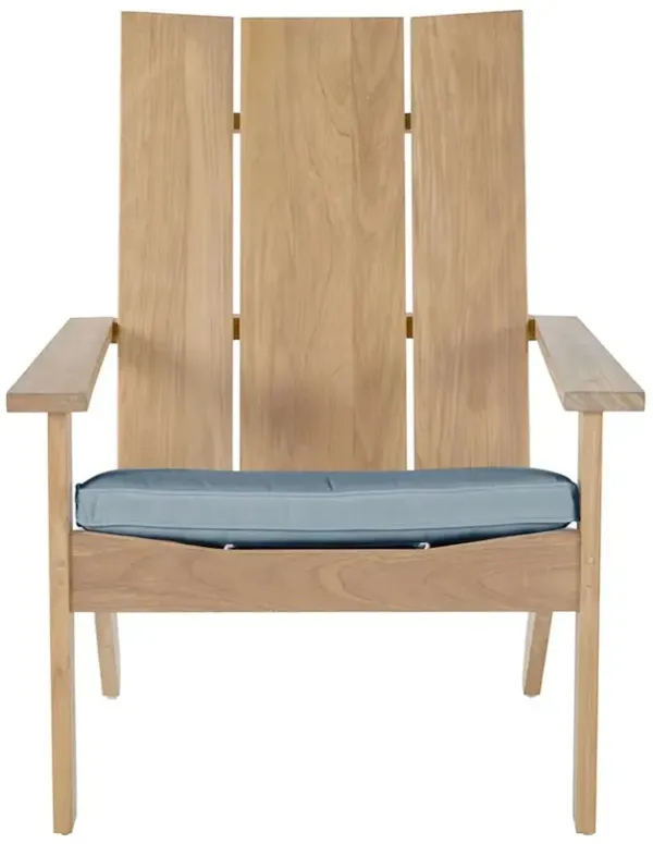 Ashland Blue Sunbrella Natural Teak Outdoor Adirondack Chair