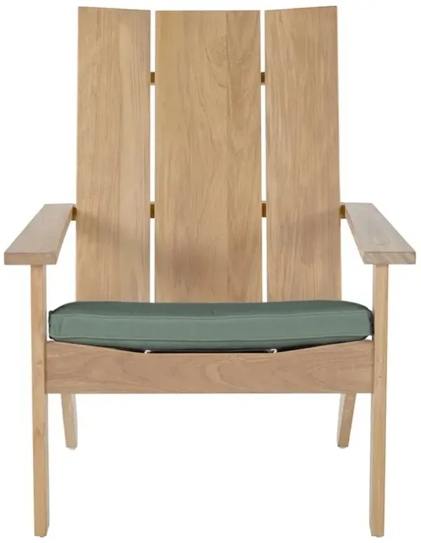 Ashland Green Sunbrella Natural Teak Outdoor Adirondack Chair