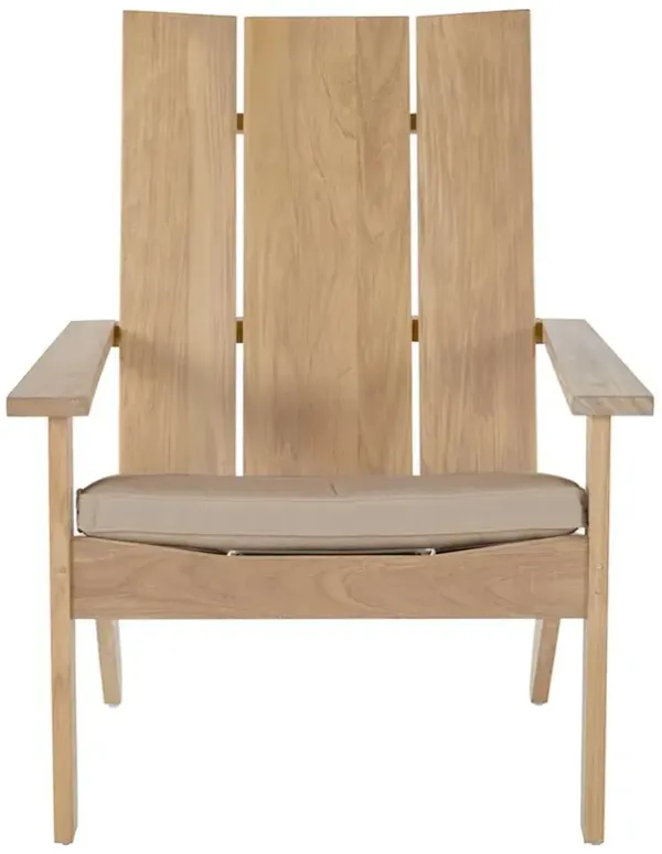 Ashland Beige Sunbrella Natural Teak Outdoor Adirondack Chair