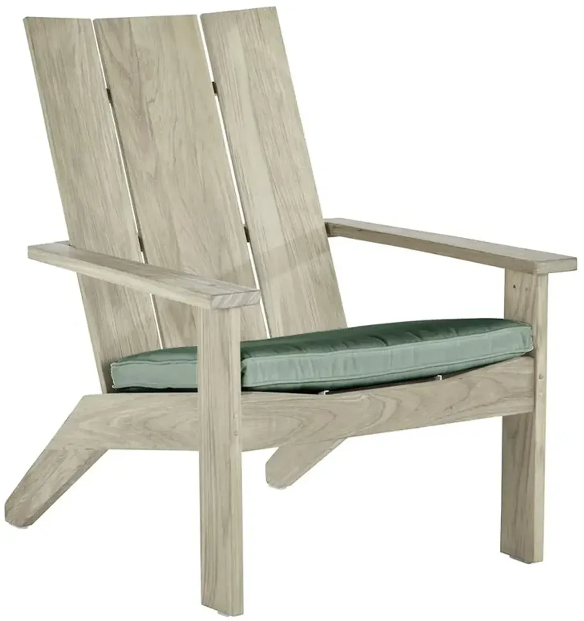 Ashland Green Sunbrella Oyster Grey Teak Outdoor Adirondack Chair