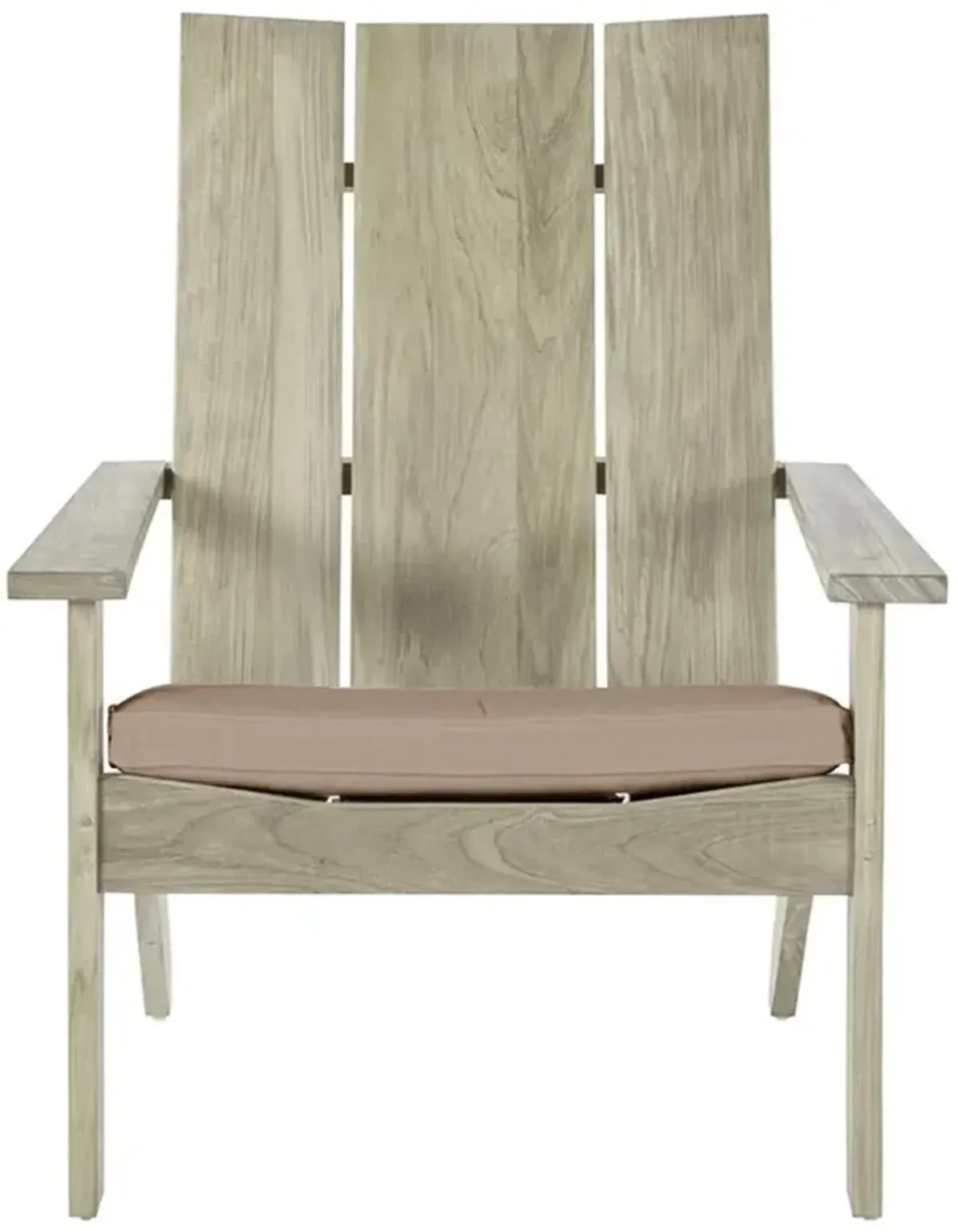 Ashland Beige Sunbrella Oyster Grey Teak Outdoor Adirondack Chair