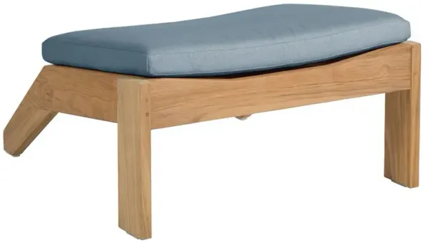 Ashland Blue Sunbrella Natural Teak Outdoor Adirondack Ottoman