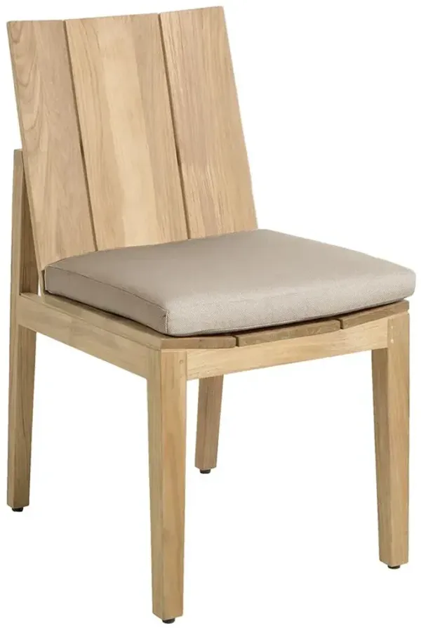 Ashland Beige Sunbrella Natural Teak Outdoor Dining Chair