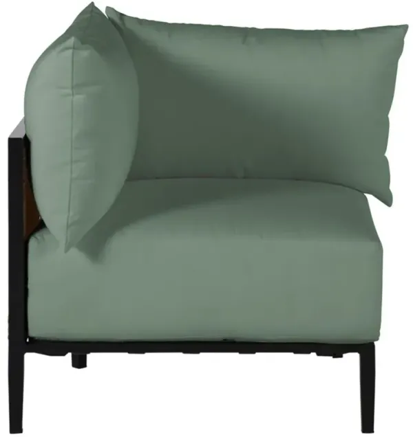 Havana Green Sunbrella Black Aluminum Outdoor Sectional Corner