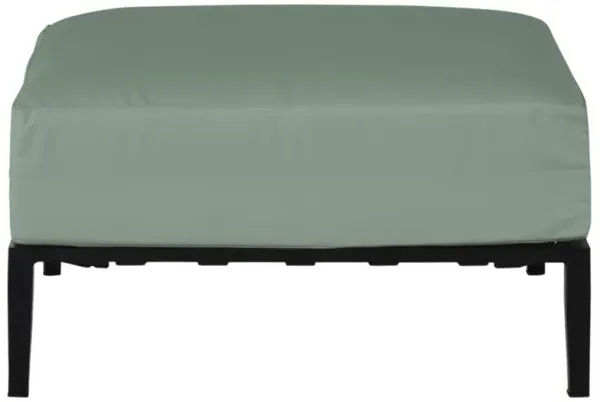 Havana Green Sunbrella Black Aluminum Square Outdoor Ottoman