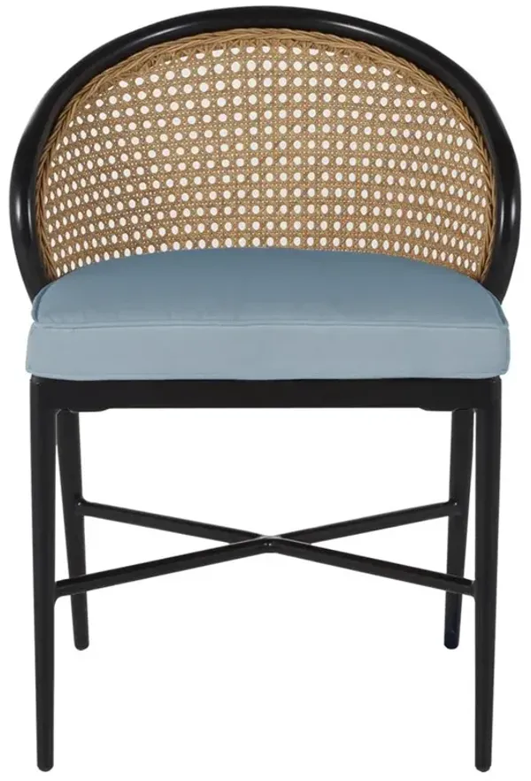 Havana Blue Sunbrella Black Aluminum Outdoor Dining Chair